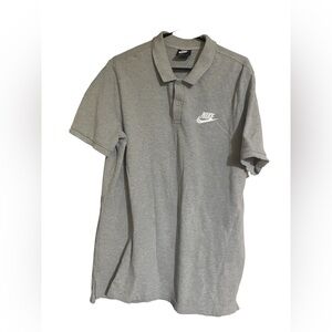 Nike men’s gray polo with Nike logo in white, size XL, good used condition